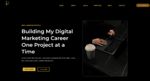 Digital marketing portfolio website designed using WordPress and Elementor.