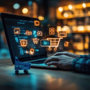 Digital technology displayed on a laptop for freelance digital marketing in Qatar.